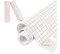 Transfer Tape for Vinyl, 2 Rolls 12" X 10 ft Medium Tack with Red Grid | Clear Application Film Helps Align Designs Smoothly on Stickers, Car Decals, Glass and DIY Craft Projects, 30.5 cm X 3 m Each