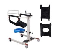 Transfer Wheelchair Adjustable Electric Bed Backrest Chair Bathroom Household Mobile Portable Wheelchairs Patient Lift for Home, Self-Service Patient Lift Machine W/Soft Cushion and Toilet S