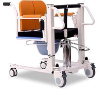 Transfer Wheelchair Adjustable Electric Bed Backrest Patient Lift for Home, Portable Home Manual Lift with Split Seat, Portable Beside Commdode with Wedge Lift