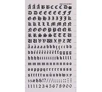 Transferable Letters and Numbers, Black, Antique Letters and Numbers, 8 mm, Black