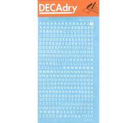 Transferable Letters and Numbers, Black, Letters, 4 mm, White