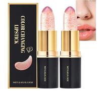 TransferProof Color Changing Lipstick, Gold pH Activated Lipstick, Long-Lasting 24H Moisturizing Glossy Shining, Temperature Changing Lip Balm, Nourishing for Cracked & Dry Lips (2PCS)