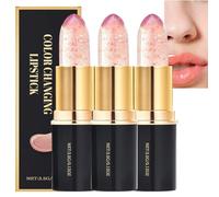 TransferProof Color Changing Lipstick, Gold pH Activated Lipstick, Long-Lasting 24H Moisturizing Glossy Shining, Temperature Changing Lip Balm, Nourishing for Cracked & Dry Lips (3PCS)