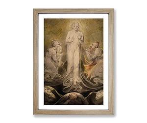 Transfiguration By William Blake Classic Painting Framed Wall Art Print, Ready to Hang Picture for Living Room Bedroom Home Office Décor, Oak A4 (34 x 25 cm)