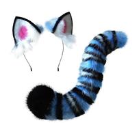 Transform Into Your Favorite Anime Character With This Striped Tiger Ear And Tail Costume Set - A Must-Have For Halloween