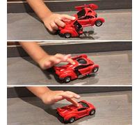 Transform Robot Car Toy Friction Powered Deformable Vehicle ABS Plastic Mini Cars for Boys 3-6 Years Old (Red)