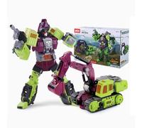 Transform Toys, Boys' Full Set Enlarged Version Big King Kong Combination Green Engineering Car 6-in-1 Car Robot Action Doll Children's Model Christmas Birthday Gifts-B
