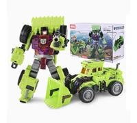 Transform Toys, Boys' Full Set Enlarged Version Big King Kong Combination Green Engineering Car 6-in-1 Car Robot Action Doll Children's Model Christmas Birthday Gifts-D