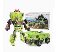 Transform Toys, Boys' Full Set Enlarged Version Big King Kong Combination Green Engineering Car 6-in-1 Car Robot Action Doll Children's Model Christmas Birthday Gifts-11