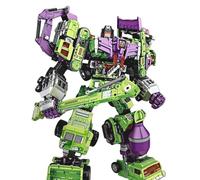 Transform Toys, Boys' Full Set Enlarged Version Big King Kong Combination Green Engineering Car 6-in-1 Car Robot Action Doll Children's Model Christmas Birthday Gifts-G