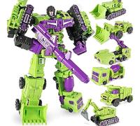 Transform Toys, Combination Toys,Transformer Toy Engineering Devastator Combiner 6 In 1 Metal Alloy Toys Figure Action Car Truck Loader Bucket Model Gift for Kids Boys