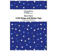Transform Trade Gift Wrap - Blue Stars - Pack of 4