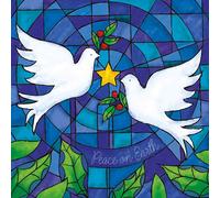 Transform Trade Stained Glass Dove Charity Christmas Cards - Pack of 10