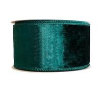 Transform Your Christmas Decor with Soft Velvet Ribbon for Trees and Wreaths, Perfect for Celebrating the Season (Ink green)
