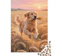 Transform Your Evening with Golden Retriever - 1000 Piece Wooden Puzzle Adventure - The Ultimate Brain Teaser for Adults