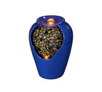 Transform Your Home with Indoor Water Fountains, Blue Ceramic Feng Shui Tabletop Fountain for Wealth and Luck in Living Room or Office Decor,Relaxing Waterfall Fountain Decor for Living Room