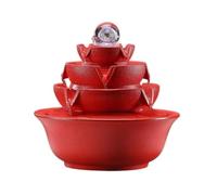 Transform Your Home with Indoor Water Fountains, Indoor Water Fountain with Rolling Ball Feng Shui Tabletop Fountain Home Office Decoration,Relaxing Waterfall Fountain Decor for Living Room(Red)