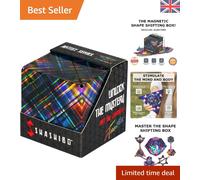 Transform Your Imagination: Disco Plaid Magnetic Puzzle Box - Calming Fidget Toy