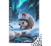 Transform Your Leisure Time with Miniature Hedgehog - 1000 Piece Wooden Jigsaw Puzzle - Fun And Educational for Every Age