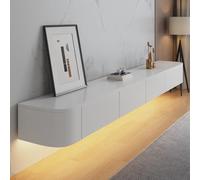 Transform your living space with our versatile wall-mounted TV cabinet, expertly crafted from quality rubber wood. This solid wood TV cabinet combines functionality with a stylish, minimalis