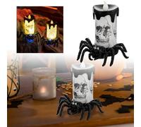 Transform Your Space with The Glowing Candle Lamp - Perfect for Halloween Parties & Cozy Nights! Smart Ornament (Black, 9x9x9cm)