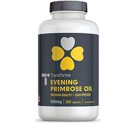 Transforme Evening Primrose Oil 1000mg Capsules | 360 Omega 6 Softgels | Cold Pressed High Strength EPO | 9% GLA Gamma Linolenic Acid | for Women and Men | Easy to Swallow | Up to 1 Year | UK Made