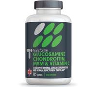 Transforme Glucosamine Chondroitin MSM Vitamin C, 365 Tablets, High Strength Complex, Up to 1 Year Supply, Easy to Swallow, UK Made