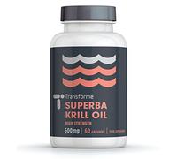 Transforme Superba Krill Oil Capsules 1000mg Serving, 60 x 500mg Softgels, High Omega 3 EPA & DHA, Pure Antarctic Red Krill Oil with Natural Astaxanthin