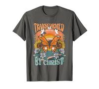 Transformed By Christ Butterfly Christian Jesus Faith Cross T-Shirt