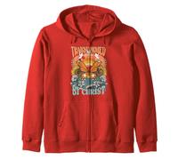 Transformed By Christ Butterfly Christian Jesus Faith Cross Zip Hoodie