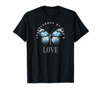 Transformed by God's Love Butterfly Design T-Shirt