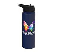 Transformed by God's Love Christian Butterfly Faith Worship Stainless Steel Insulated Water Bottle
