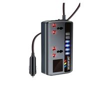 Transformer Car Charger Portable Car Inverter 12V/24V to 220V Outlet Adapter with 4 USB Ports Fast Charging Automotive Charger for Auto Truck SUV RV(No digital display)