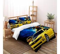 Transformer Chev Bedding Set 3D Digital Printing Sports Theme Duvet Cover Set 3 Pieces Microfiber Quilt Cover Suitable for Family,couple,children with Pillow Double（200x200cm）
