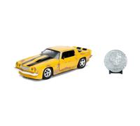 Transformers 1:24 1977 Chevy Camaro Bumblebee Die-cast Car with Coin Toys for Kids and Adults