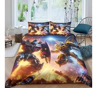 Transformers 3D Printed Optimus Primes Quilt Cover for Boys Girls Comforter Covers Duvet Cover Soft Microfiber with Pillow Cases with Zipper Closure Bedding Set 3 Pieces Double（200x200cm）