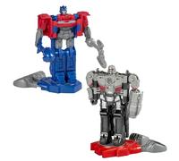 Transformers Age 6+ One Robot Battlers, Pack de 2 Figurines Optimus Prime et Megatron avec Bases de Combat, Accessoires de Bataille et Modes Convertibles, Jouets pour Enfants Dès 6 Ans