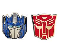 Transformers Autobots Optimus Prime And Symbol 80's Cartoon 2 Pack Enamel Pin Set, 1 Inches, Enamel, no gem