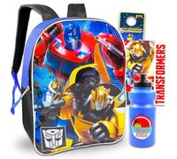 Transformers Backpack for Kids - Bundle with 15" Transformers Backpack Plus Water Bottle, Tattoos, More | Transformers School Bag for Boys, Multicolor, Transformers Bag for Kids, Transformers