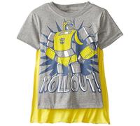 Transformers Boys' Bumblebee Roll Out T-Shirt with Cape, Gray, 4 Years