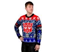 Transformers: Christmas Jumper (UK, Alpha, XXL, Regular, Regular) Blue