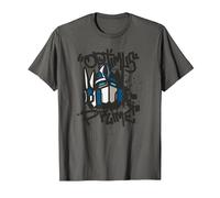 Transformers Classic Optimus Prime Graffiti Face Portrait T-Shirt, Men, Asphalt Grey, 5X-Large