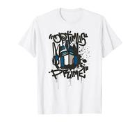 Transformers Classic Optimus Prime Graffiti Face Portrait T-Shirt, Men, White, 4X-Large