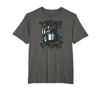 Transformers Classic Optimus Prime Graffiti Face Portrait T-Shirt, Men's Big and Tall, Asphalt Grey, 4X Tall