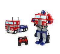 TRANSFORMERS Converting RC Optimus Prime - Original G1 model Remote Control Car - 30 cm long in Truck mode, standing 35 cm Tall converted to autobot mode with lights sounds and voice