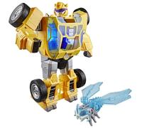 Transformers CYBERWORLD Bumblebee Power Spark, Energon Surge | 28 cm Action Figure with Lights and Sounds | Quick Change from Robot to Vehicle | 6+