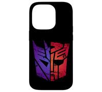 Transformers Decepticon Autobot Distressed Split Retro Logo Case for iPhone 14 Pro