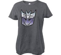 Transformers Distressed Decepticon Shield Girly Tee Damen T-Shirt Dark/Heather