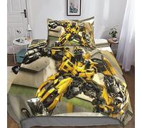 Transformers Duvet Cover Microfiber Bedding Set, 3D Print Duvet Quilt Cover&Pillowcase, With Zipper Closure, Soft Comforter Cover for Men Woman Kids 3 Piece Set Single(135x200cm)