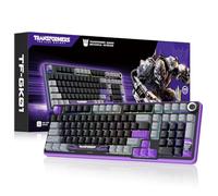 Transformers GK01 Gaming Keyboard with Knob,Gasket RGB Backlit Wireless Mechanical Keyboard (Megatron Black)